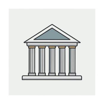 Minimalist a classical bank building with columns finance architecture vector