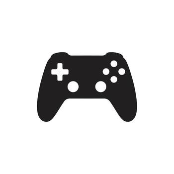 Game controller silhouette isolated on white background gaming console joystick icon vector