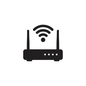 wifi router silhouette wireless internet device icon for tech themes vector