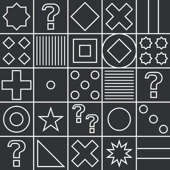 artístico geométrico sencillo póster. con un sencillo forma y modelo dibujado en oscuro. vector