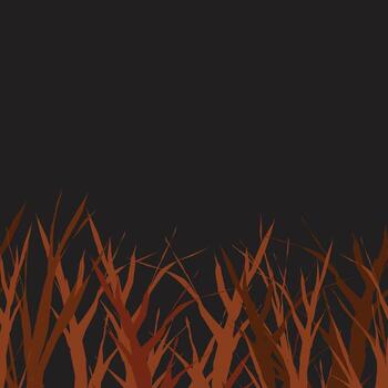 A dark background with brown trees and grass vector