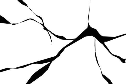 A broken window with black and white lines vector