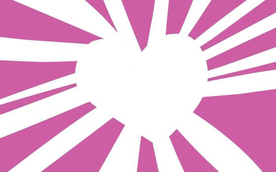 A heart with rays of light on a pink background vector