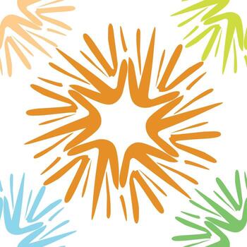 A starburst pattern with many different colors vector