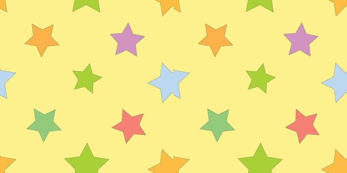 A colorful star pattern on a yellow background vector