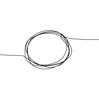 A drawing of a circle with a wire vector