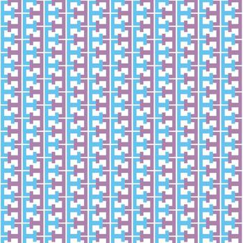 Abstract Geometric Puzzle-Piece Motif with Alternating Color Blocks vector