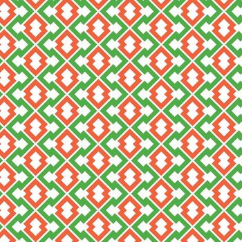 Geometric Diamond Motif with Green and Red Color Scheme vector