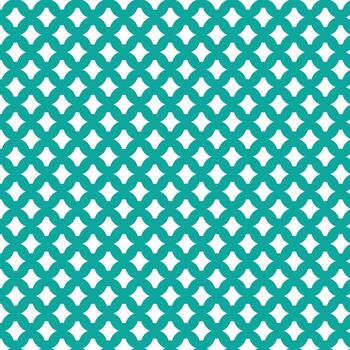 Teal Geometric Lattice Seamless Repeating Ornament for Various Applications vector