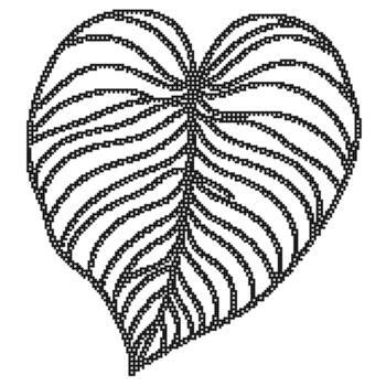 intrincado corazón forma formado por simétrico negro líneas, resumen patrón, digital píxel Arte diseño vector