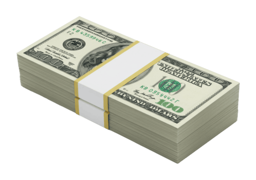 pilha do 1 cem dólar contas com branco banda seguro justa para financeiro temas. png