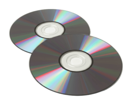 riflessivo superficie di Due compatto dischi visualizzazione iridescente leggero modelli. png