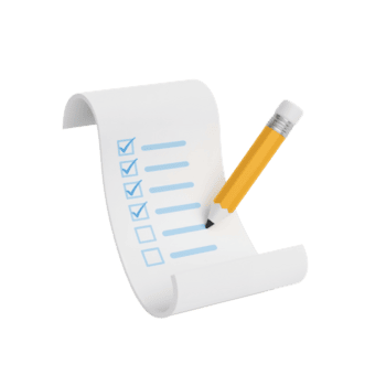 taak voltooiing visualisatie met gemarkeerd checklist en potlood Aan geïsoleerd transparant achtergrond png