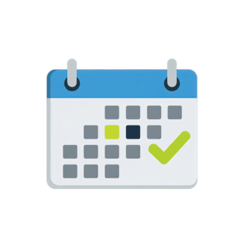 kalender och bock ikon för schemaläggning och uppgift komplettering png