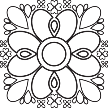 Elegant Bloom Pattern Decorative Sketch png