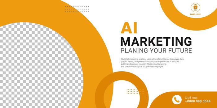 digital márketing bandera conceptos plantillas diseño. y negocio márketing infografía bandera mínimo aún impactante diseño exhibiendo ai márketing conceptos. el composición vector