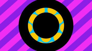 abstrakt retro mönster cirkel form övergång täcka över animering video