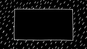 branco perverso mão desenhado retangular quadro, Armação rabisco traço linha fundo em alfa video