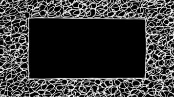 Weiß wackelig Hand gezeichnet rechteckig Rahmen Gekritzel kritzeln Hintergrund auf Alpha video