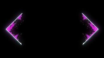 Abstract neon sound wave equalizer pulsing with light particles on a dark background, representing music and audio visualization video