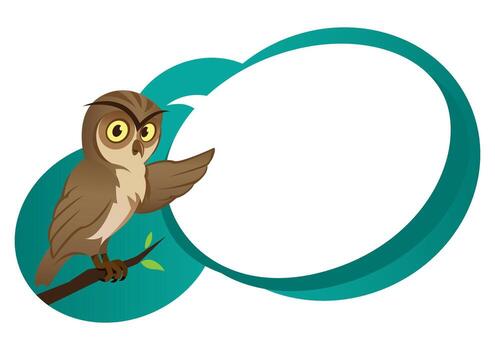 Owl showing Information Message content with a speech bubble vector