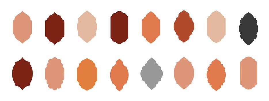 Filled Islamic Window Shapes Set for Web and UI Design vector