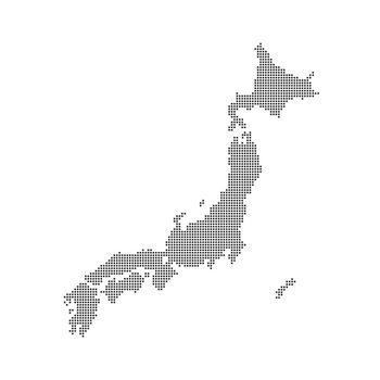 estilizado Japón mapa redondeado cuadrado punto modelo vector