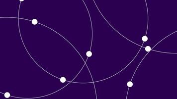 Curved white lines connect across a deep purple background, symbolizing communication, networks, and connected digital worlds video