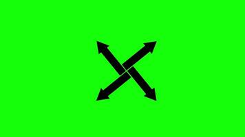 flera riktningar grön skärm pil prickad animering med strömmande pilformad prickad mönster i sömlös rörelse. perfekt för riktnings visuell effekter, stroke överlägg. video