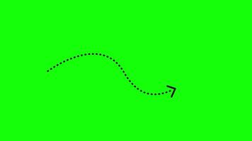 Animated green screen Black arrow dots with flowing arrow-shaped dotted patterns in seamless motion. Perfect for directional visual effects, overlays. video