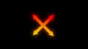 Multi-Directional Glowing Red and orange arrows dotted animation with flowing arrow-shaped dotted patterns in seamless motion. Perfect for directional visual effects, orange arrow overlays. video