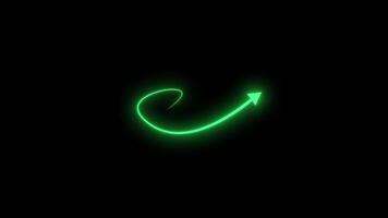 flera riktningar lysande grön pil prickad animering med strömmande pilformad mönster i sömlös rörelse. perfekt för riktnings visuell effekter, överlägg. video