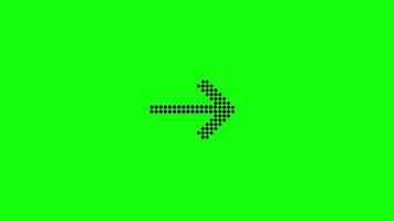 Dynamic green screen arrow dotted animation with flowing arrow-shaped dotted patterns in seamless motion. Perfect for directional visual effects, Arrow overlays. video