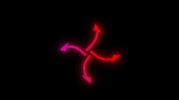 Multi-Directional Glowing arrow dotted animation with flowing arrow-shaped dotted patterns in seamless motion. Perfect for directional visual effects, Red arrows overlays. video