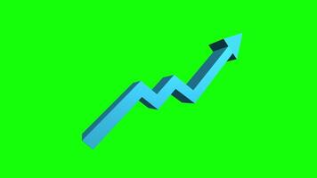 dynamisk grön skärm 3d pil animering med strömmande pilformad prickad mönster i sömlös rörelse. perfekt för riktnings visuell effekter, överlägg. video