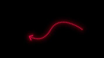 Multi-Directional Glowing Red arrow dotted animation with flowing arrow-shaped dotted patterns in seamless motion. Perfect for directional visual effects, Wavy arrow overlays. video