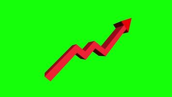 dynamisk grön skärm 3d pil animering med strömmande pilformad prickad mönster i sömlös rörelse. perfekt för riktnings visuell effekter, 3d överlägg. video