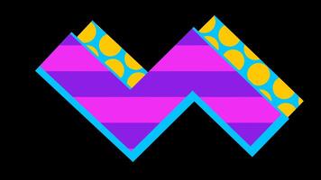 astratto retrò modello zigzag forma inferiore terzo elemento animazione video