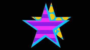abstrakt retro mönster stjärna form lägre tredje element animering video