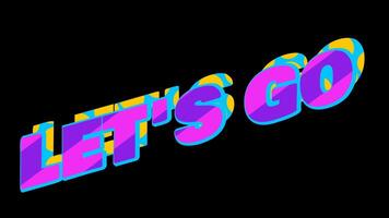 abstrakt retro mönster fras låter gå typografi animering video