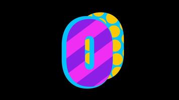 abstrakt retro mönster siffra noll ikon animering video