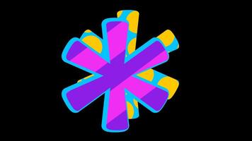 abstrakt retro mönster asterisk skiljetecken ikon animering video