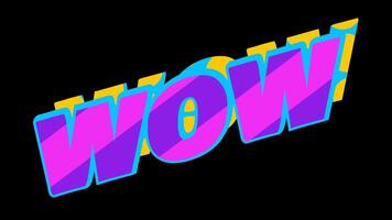 abstrakt retro mönster ord Wow typografi animering video