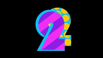 abstrakt retro mönster siffra två ikon animering video