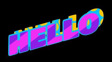 abstract retro patroon woord Hallo typografie animatie video