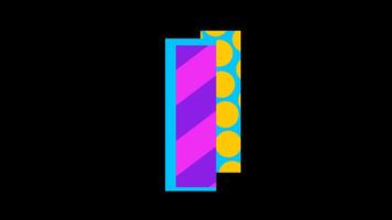 abstrakt retro mönster siffra ett ikon animering video