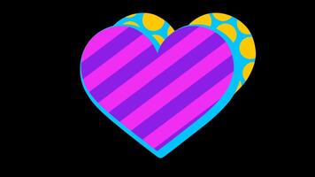 abstrakt retro mönster hjärta form lägre tredje element animering video