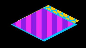 astratto retrò modello diamante forma inferiore terzo elemento animazione video