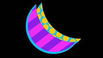 abstrakt retro mönster måne form lägre tredje element animering video