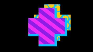 astratto retrò modello attraversare forma inferiore terzo elemento animazione video